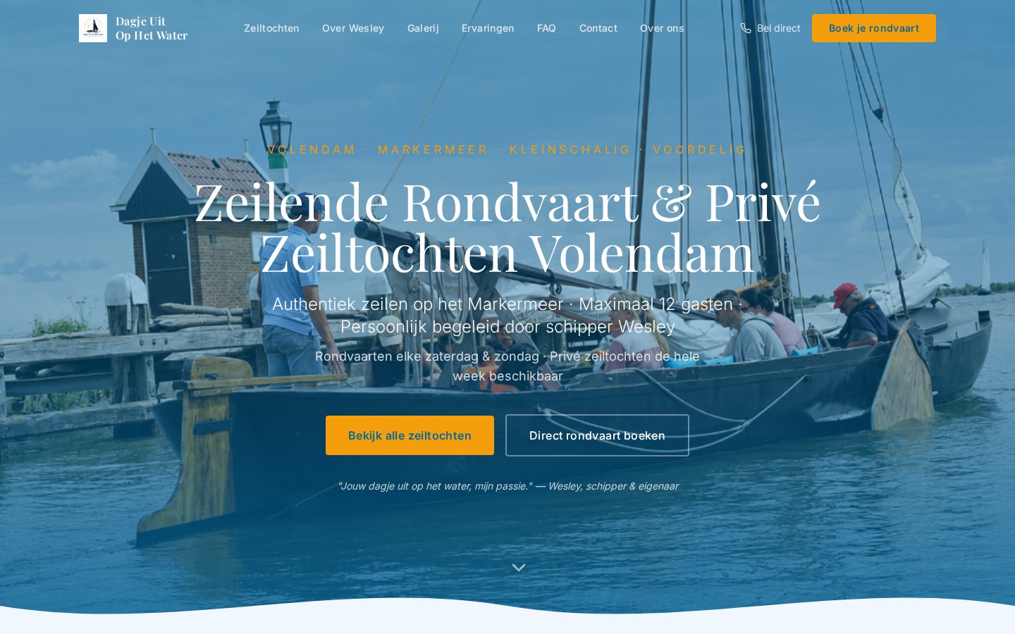 Vernieuwde website dagjeuitophetwater.nl in laptop